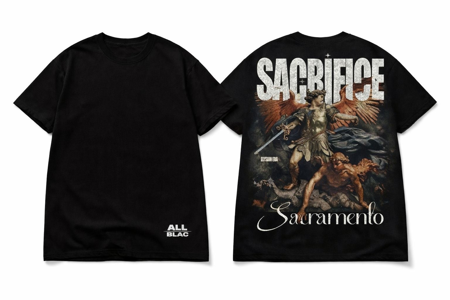 Sacrifice – Oversized Graphic T-Shirt | All Blac