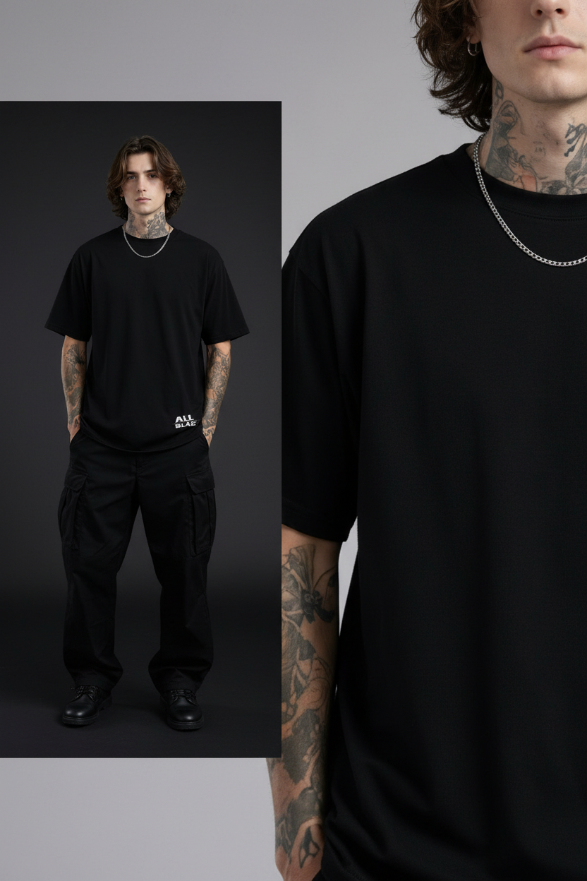 Sacrifice – Oversized Graphic T-Shirt | All Blac